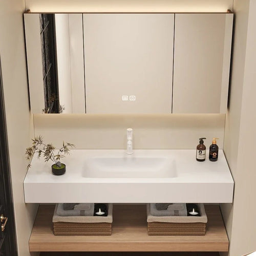 Bathroom Cabinet Slab Hot Bending Integrated Basin Wall-Mounted