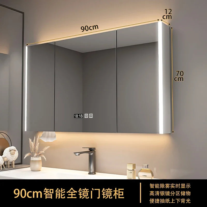 Bathroom Mirror Cabinet, Modern Solid Wood